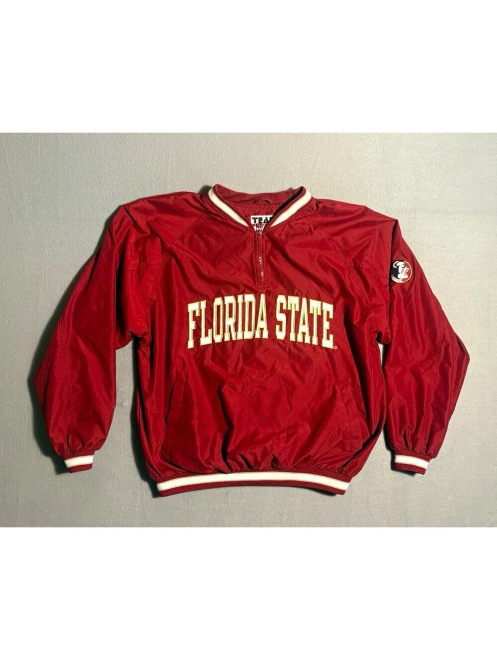Team Edition Apparel Florida State Seminoles Garnet/White Pullover Jacket L